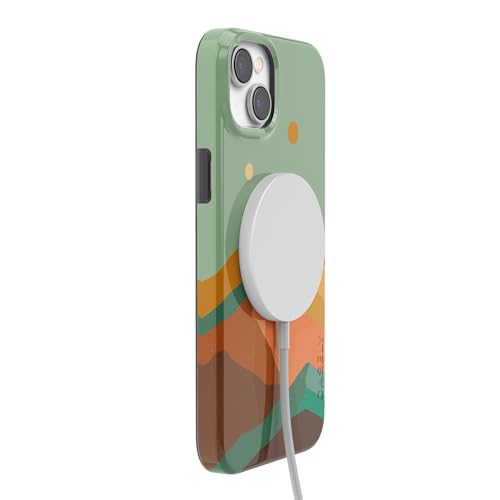 Casely iPhone 14 Plus Case | Endless Peaks | Colorblock Mountain | Compatible with MagSafe | Classic Ultra Slim Design - color: Endless Peaks | Colorblock Mountain