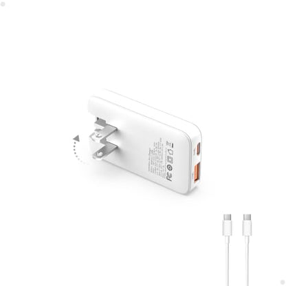 45W Flat USB C Charger Block, Ultra Slim USB Wall Plug with Cable - color: White