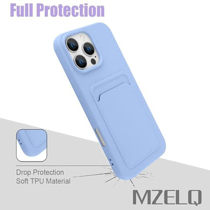 MZELQ Compatible with iPhone 16 Pro Max Case Card Holder -Purple | Wallet Cover,Camera Protection + Screen Protector Soft Card Slot Phone Case - color: Purple, size: iPhone 16 Pro Max