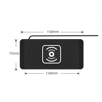 Wireless Charger Car Charging Pad 15W Fast Car Wireless Charger Pad, 15W Fast Charging, Anti-Slip, Universal Qi Compatible with iPhone and Wireless Charging Phones, Black(USB-C)