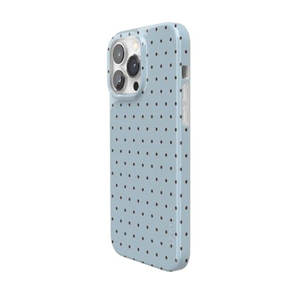 Casely iPhone 14 Pro Case | On the Dot | Blue & Brown Polka Dot | Compatible with MagSafe | Classic Ultra Slim Design - color: On the Dot | Blue Polka Dot, size: Iphone 14 Pro