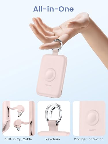 RORRY CharmGo Portable Charger, 10000mAh 20W Fast Charging Power Bank - color: Pink