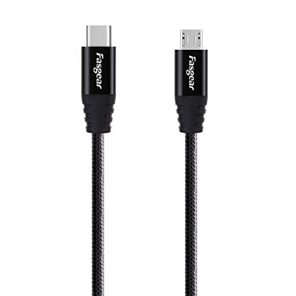 Fasgear USB C to Micro USB Cable, Black, 3ft - color: Black, size: 3ft