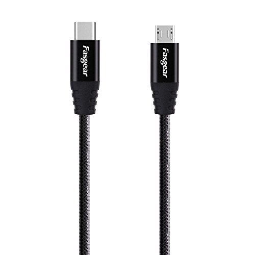 Fasgear USB C to Micro USB Cable, Black, 6ft - color: Black, size: 6ft