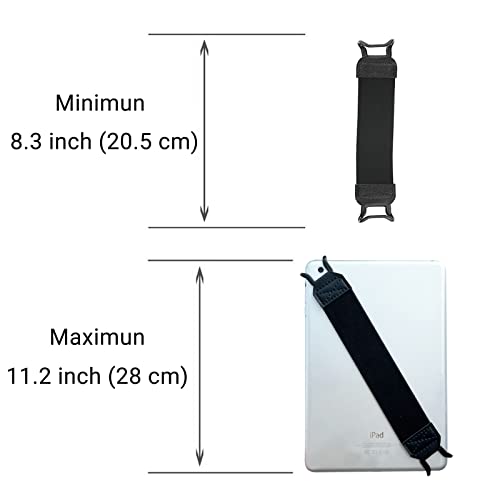 EGOSecurity Hand-Strap for 9-11 Inch Tablets - iPad/iPad Pro/Air, Kindle Fire HD/Samsung/Lenovo, High-Elasticity Versatile Hand Strap, Lightweight Finger Grip Holder (Black) - 2PC - color: 2Black