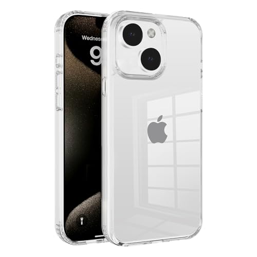 Ultra-Clear Hybrid Case Shockproof & Anti-Yellowing Phone Case | TPU + Acrylic Dual Protection | Slim Fit & Scratch-Resistant Design for iPhone 15 - size: iphone 15