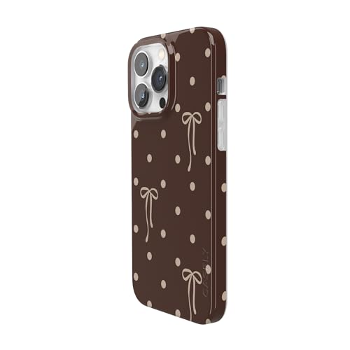 Casely iPhone 14 Pro Case | Teddy Bows | Brown Polka Dot | Compatible with MagSafe | Classic Ultra Slim Design - color: Teddy Bows | Brown Polka Dot, size: iPhone 14 Pro