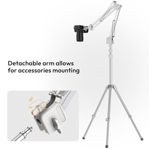 ULANZI TH04 Overhead Camera Mount with Magic Arm and 1/4" Ball Head, 360° Rotatable Camera Desk Mount, Desk Tripod with Uka Quick Release Setup for DSLR Cameras/Webcam/iPhone/Ring Light/Microphone