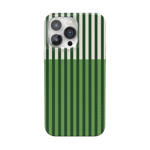 Casely iPhone 14 Pro Case | Clubhouse | Fairway Stripes | Compatible with MagSafe | Classic Ultra Thin Design - color: Clubhouse | Fairway Stripes, size: Iphone 14 Pro