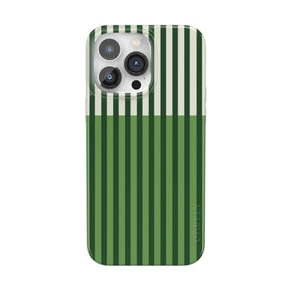 Casely iPhone 14 Pro Case | Clubhouse | Fairway Stripes | Compatible with MagSafe | Classic Ultra Thin Design - color: Clubhouse | Fairway Stripes, size: Iphone 14 Pro