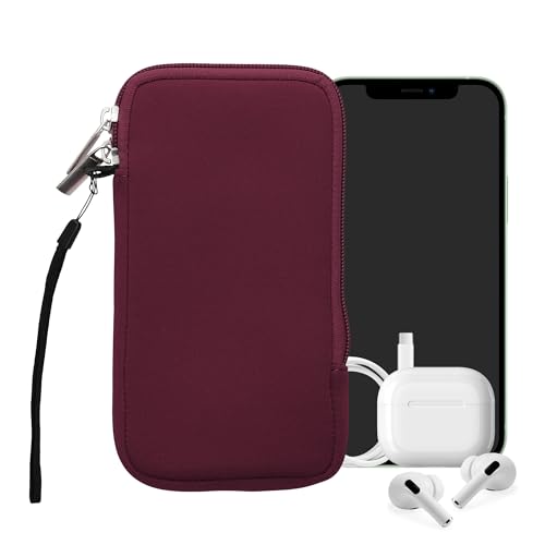 kwmobile Universal Phone Pouch Size XL - 6.7/6.8" - Neoprene Smartphone Pouch with Zip - Water-Repellent Mobile Phone Case - Sleeve in Berry - color: berry, size: XL - 6.7/6.8"