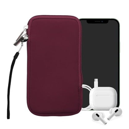 kwmobile Universal Phone Pouch Size XL - 6.7/6.8" - Neoprene Smartphone Pouch with Zip - Water-Repellent Mobile Phone Case - Sleeve in Berry - color: berry, size: XL - 6.7/6.8"