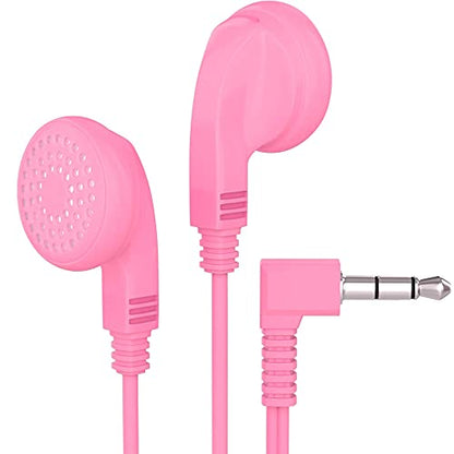 Maeline Bulk Earphones with 3.5 mm Headphone Plug - 20 Pack - Pink - color: Pink, size: 20 Pack