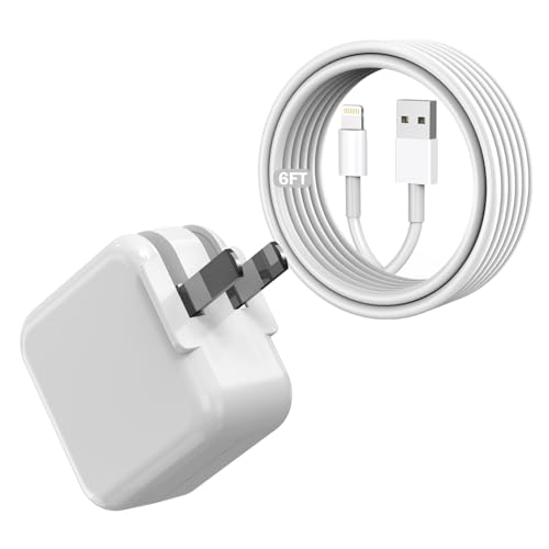 iPad Charger,Foldable Apple Fast Charger Cube 12W USB Wall Charging Block - size: 1PACK 6FT