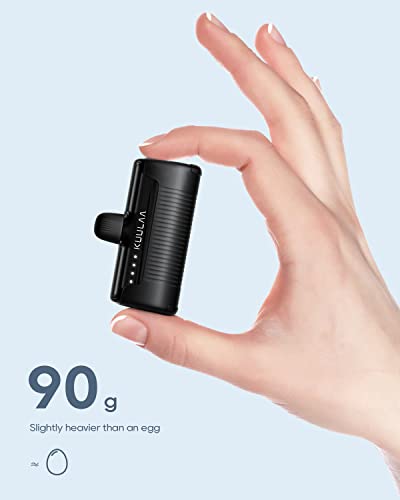 Kuulaa Portable Phone Charger Portable 4500mAh Mini Power Bank for iPhone Cute Battery Pack Backup Charger Travel Compatible with iPhone 14/13/12/11/XS/XR/Airpods (Black-A) - color: Black-A