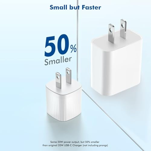 3Pack USB C Block for iPhone 17 Charging, 20W Mini USB C Wall Charger Block - color: ivory white