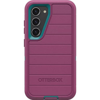 OtterBox Galaxy S23 (Only) - Defender Series Case - Canyon Sun (Pink), Rugged & Durable - with Port Protection - Includes Holster Clip Kickstand - Microbial Defense Protection - Non-Retail Packaging - color: Canyon Sun (Pink)