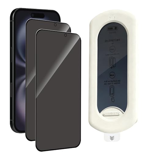 2 Pcs for iPhone 16 Plus Privacy Screen Protector,Automatic Dust Removal - color: [Privacy]-iPhone 16 Plus