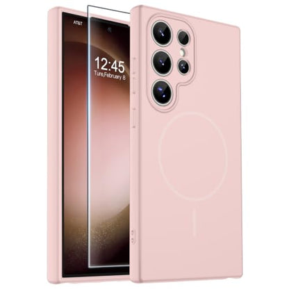 zapica Magnetic for Samsung Galaxy S23 Ultra Case, Pale Pink - color: Pale Pink, size: Samsung Galaxy S23 Ultra 6.8''