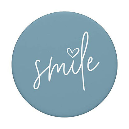 Smile Positive Inspirational Quote - Dusty Sky Blue PopSockets PopGrip: Swappable Grip for Phones & Tablets
