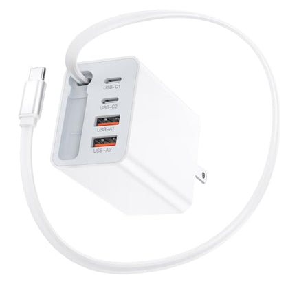 5-in-1 Retractable Wall Charger, 40W Retractable iPhone Charger Wall Plug - size: 1Pack