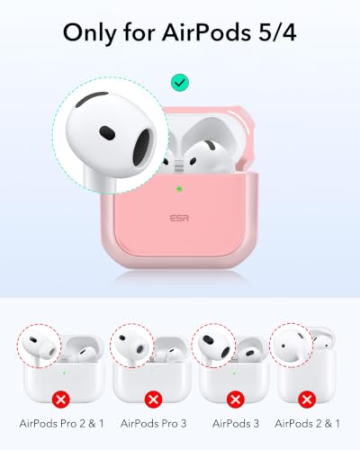 ESR for AirPods 5/4 Case (2026/2024), Compatible with MagSafe, Pink - color: Pink, size: AirPods 5&4 Case