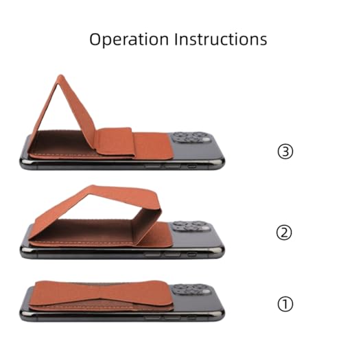 Magnetic Wallet for MagSafe with Stand, RFID Blocking, 2 Card Holder, Slim Leather, Compatible with iPhone 17 16 15 14 13 12 Series - color: brown small support