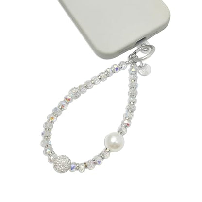 Cute Phone Wrist Strap Chic Beaded Cellphone Lanyard Phone Charm Grip Strap - color: Glitter Colorful