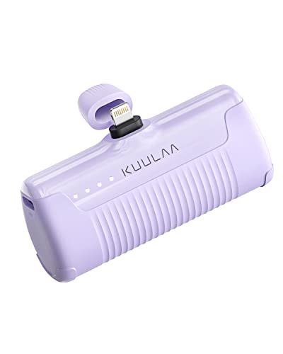 Kuulaa Portable Charger iPhone 4500mAh Mini Power Bank,Cute Battery Pack Backup Charger Travel Compatible with iPhone 14/13/12/11/XS/XR/Airpods (Purple) - color: Purple