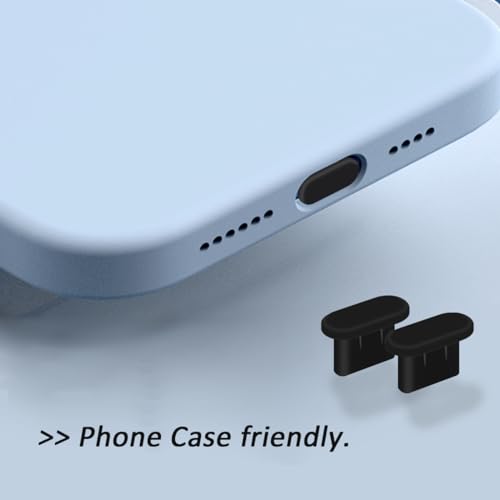 USB-C Dust Plugs 20-Pack Anti-Dust Silicone Cover, Black - color: Black
