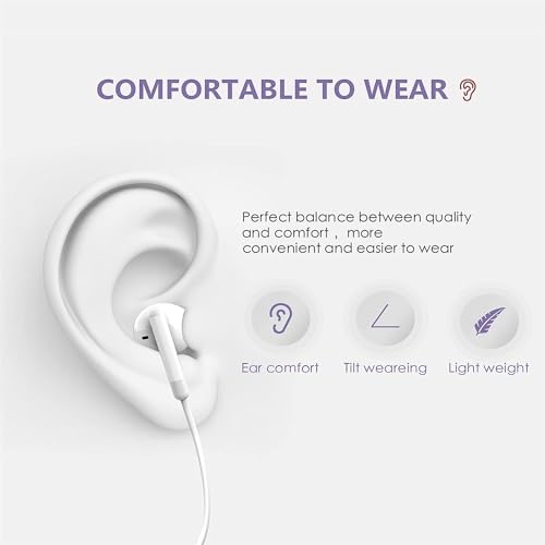 2 Packs-Wired Headphones Earbuds for iPhone 14/13/12/11/XR/XS/X/SE/Pro Max