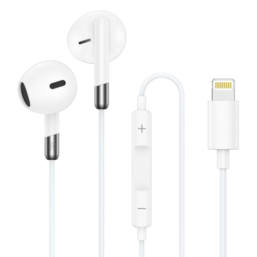 Wired Ear Buds Compatible for iPhone 14 Plus/14 Pro Max/13/12/11/XR/XS/X/8 - color: White