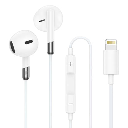 Wired Ear Buds Compatible for iPhone 14 Plus/14 Pro Max/13/12/11/XR/XS/X/8 - color: White