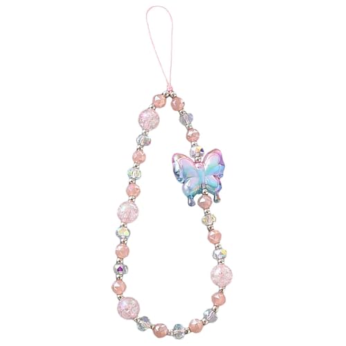 Beaded Phone Charm Lanyard Strap Girly Style Fixed Beads Pearl Lanyards - color: PH-qhd-2