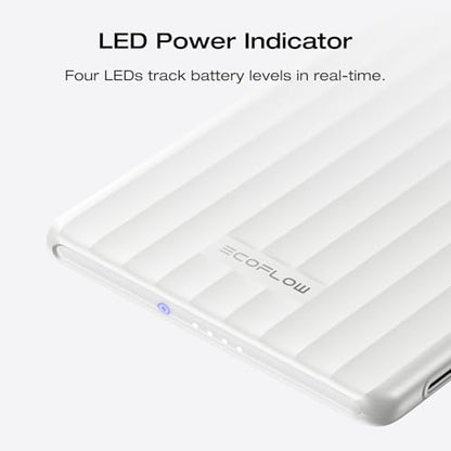 EF ECOFLOW Rapid Magnetic Portable Charger, Ultra-Slim 5,000mAh Wireless Charging Power Bank, Magsafe-Compatible Battery Pack for iPhone 16/15/14/13/12 Series - color: White