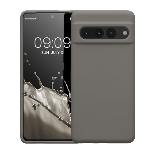 kwmobile Case Compatible with Google Pixel 7 Pro Case - TPU Silicone Phone Cover with Soft Finish - Stone Dust - color: black matte, size: Pixel 7 Pro