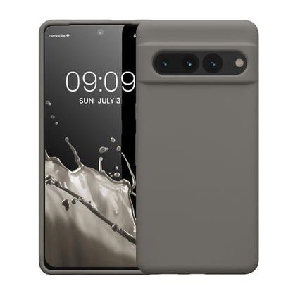 kwmobile Case Compatible with Google Pixel 7 Pro Case - TPU Silicone Phone Cover with Soft Finish - Stone Dust - color: black matte, size: Pixel 7 Pro