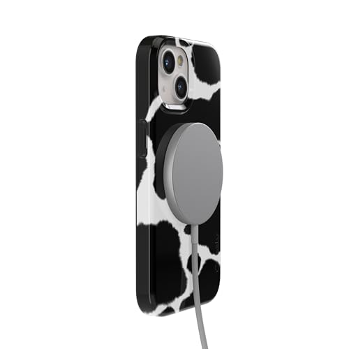 Casely iPhone 15 Plus Case | Current Mood | Cow Print | Compatible with MagSafe | Classic Ultra Slim Design - color: Current MOOd | Cow Print