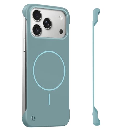 Case for iPhone 17 Pro Case, Borderless Frameless Touch, fit for Mag-Safe Magnetic, Lightweight Thin Slim Minimalist Phone Case, Anti-Fingerprint PC Hard Shell, Comfortable Feel (Blue) - color: Blue, size: iPhone 17 Pro