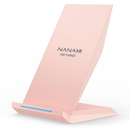 NANAMI Wireless Charger - Wireless Charging Stand Compatible with iPhone 18 Pro/18 Pro Max/17/17 Air/16/15/14/13/12, 10W Phone Charger Dock Desktop Charging for Samsung Galaxy S26/S26+/S25/S24/S23 - color: Pink