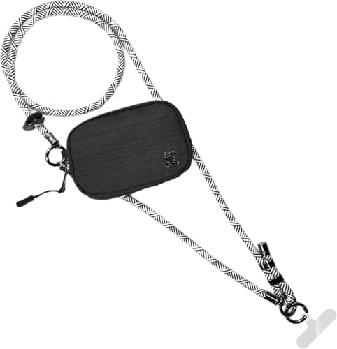 Save the Girls Active Phone Lanyard Crossbody Rope Strap with Wallet, Black - color: Single Black