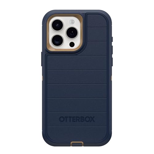 OtterBox iPhone 15 Pro Max (Only) - Defender Series Case - Blue Suede Shoes - Screenless - Rugged & Durable - with Port Protection - Holster Clip Includes - Microbial Defense Protection - color: Blue Suede Shoes