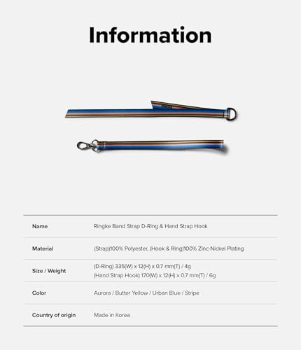 Ringke Phone Grip [D Ring Hand Hook Band Strap Stripe] - color: Stripe