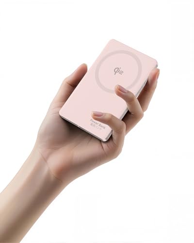 Selore&S-Global Magnetic Power Bank, 5000mAh Slim USB-C 20W Fast Charging, Qi2 Certified 15W Wireless Battery Pack Compatible with iPhone 17 16 15 14 13 12 Series, Travel Essential - color: Pink-1