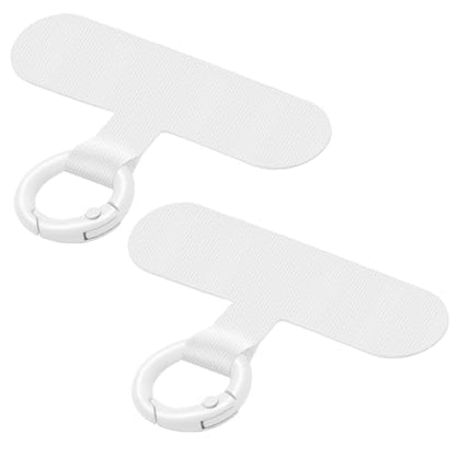 Hovmwey Phone Tether Tab, 2 Pack Cell Phone Lanyard Patch Without Adhesive, Phone Strap Replacement Part for All Full Phone Cases (White) - color: White