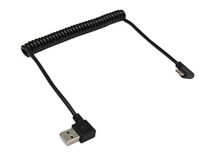 90 Degree Right Angle USB 2.0 to USB C Spring Cable Type C USB Male to USB A Male Data Cable for Tablets Cellphone(1.2M)