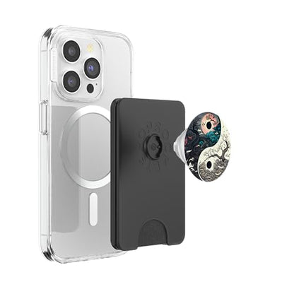 Yin Yang Day & Night Bonsai Cherry Blossom Sun Moon PopSockets PopWallet for MagSafe - style: Magnetic PopWallet