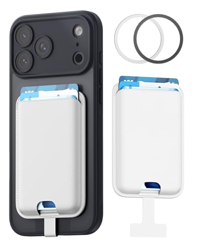 FlyReal for MagSafe Wallet, with Anti-Loss Lanyard, White - color: White