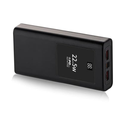 PD22.5W Polymers Charging Case Mobile Power Supply Enclosure Case Led Display Aluminum Alloy Shell Replaceable Battery Chargers - color: Black