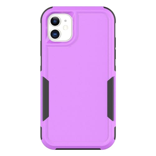 for iPhone 11 Case: Dual Layer Protective Heavy Duty Cell Phone Case Shockproof Rugged Bumper Tough with Screen Protector - 16ft Military Grade Drop Tested for Appple iPhone 11 (6.1 inch), Purple - color: Purple (PC) + Black (TPU)